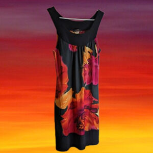 JFW medium sleeveless, floral, stretch, shift dress. fall/winter holidays, date